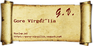 Gore Virgília névjegykártya